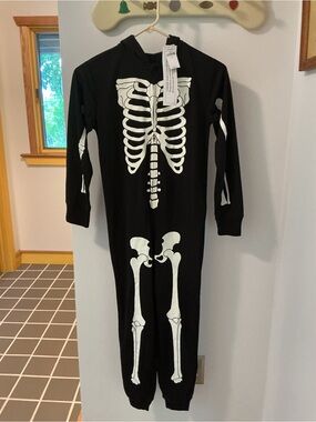 GAP Black Skeleton Zip-Up Hoodie One-Piece Costume